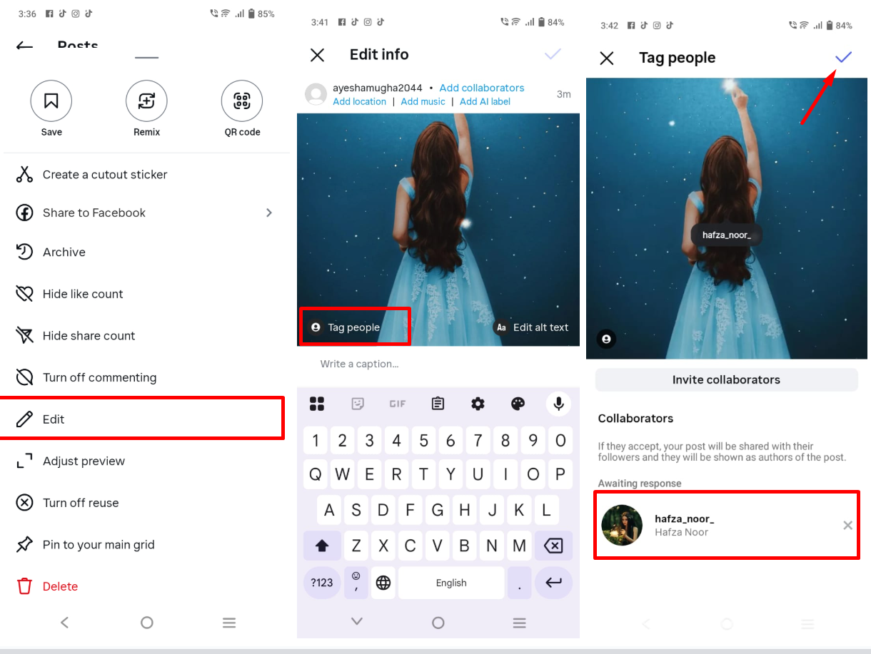 How to tag and edit an Instagram photo after posting