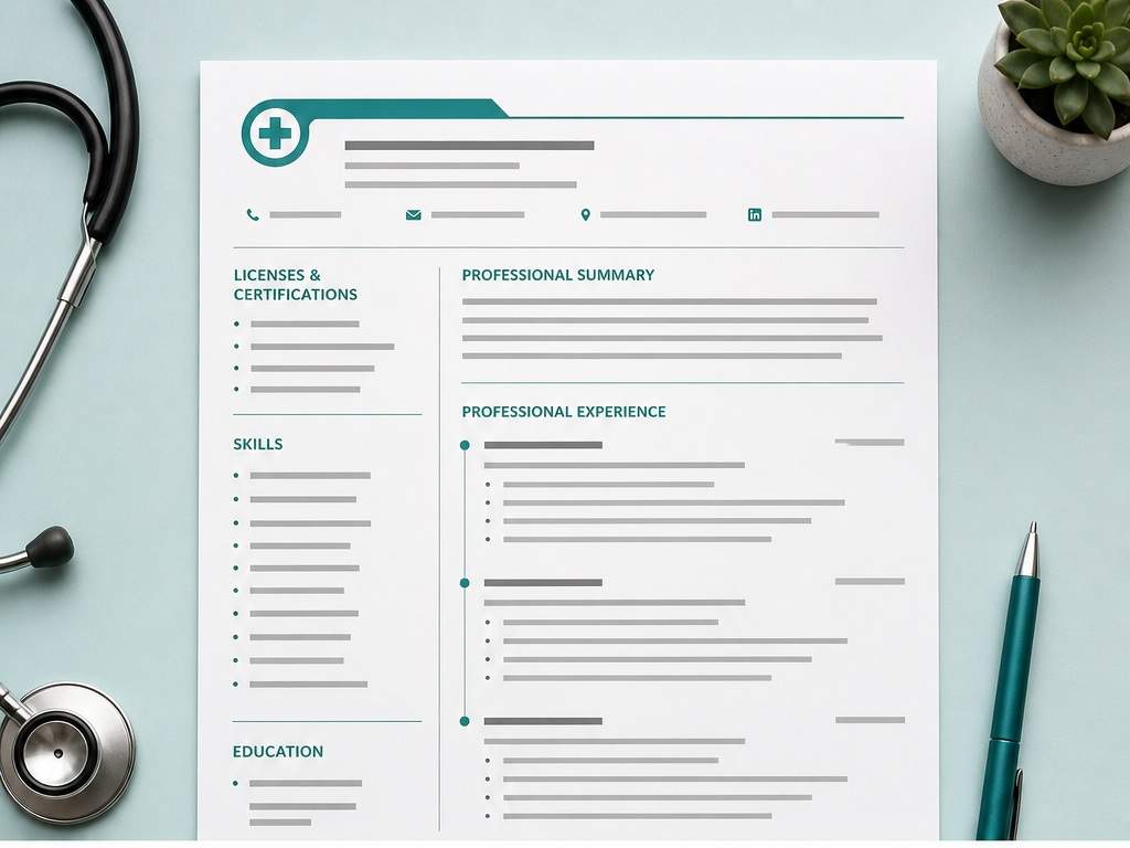 Exemplu de solicitare a șablonului de CV ATS 3 - CV-ul asistentei medicale înregistrate
