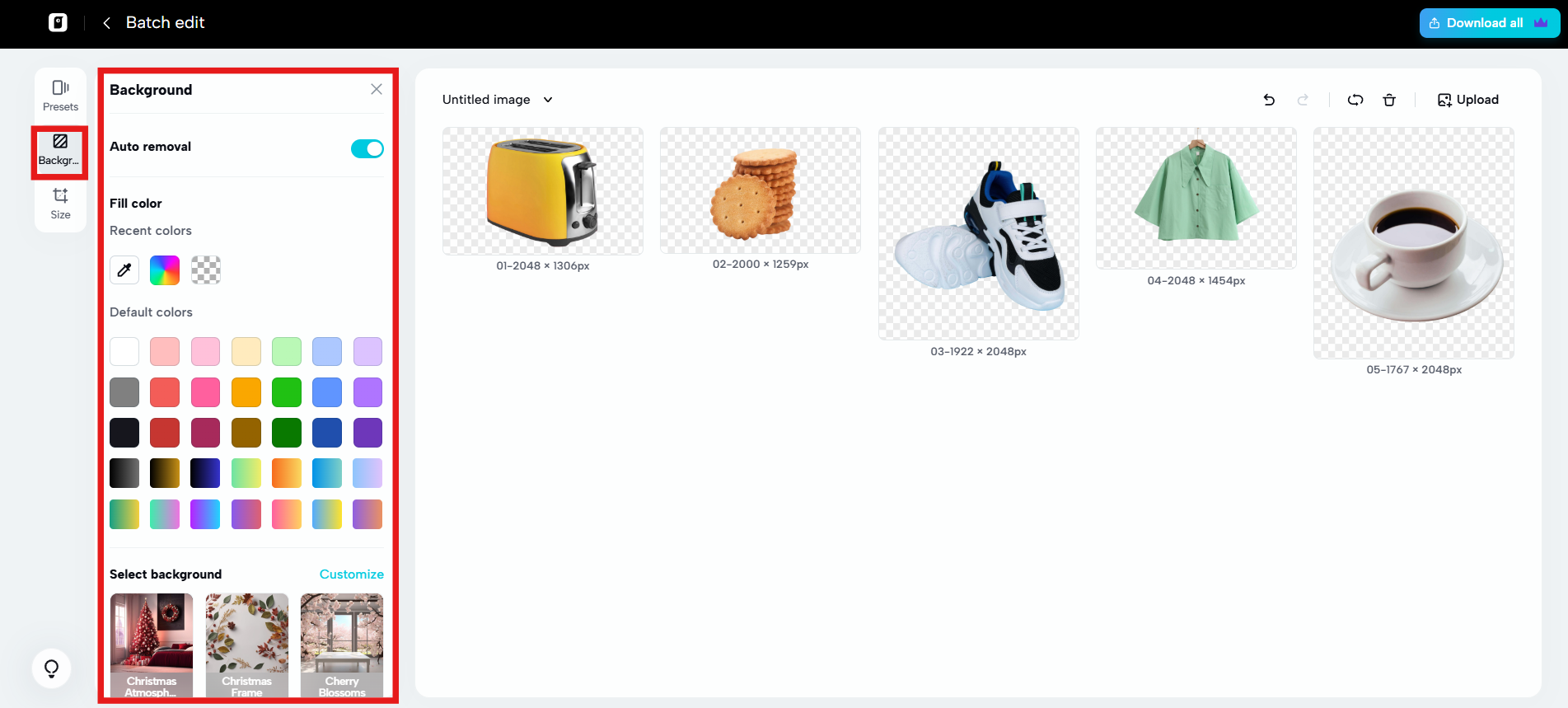 Remove or add new background