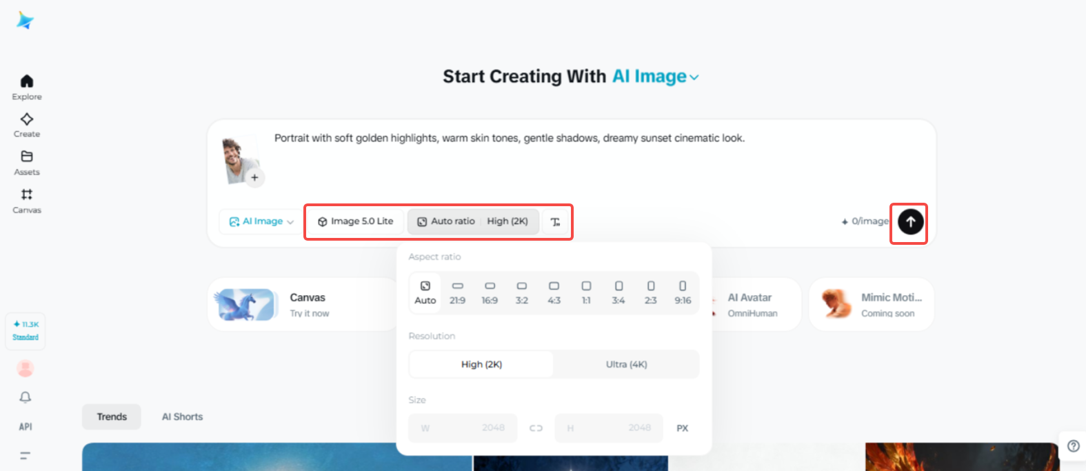 Applying color grading in Dreamina