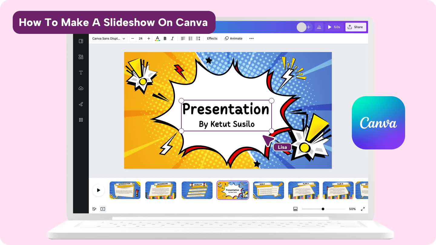 Cara membuat tayangan slaid pada canva