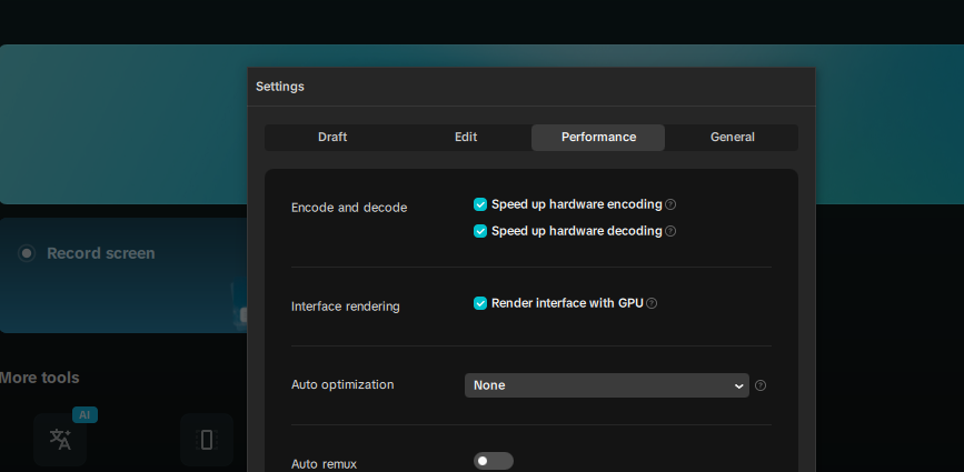 Disable hardware-accelerated encoding and decoding