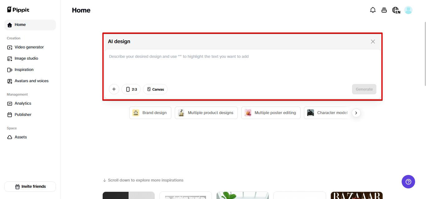 Generate images with AI