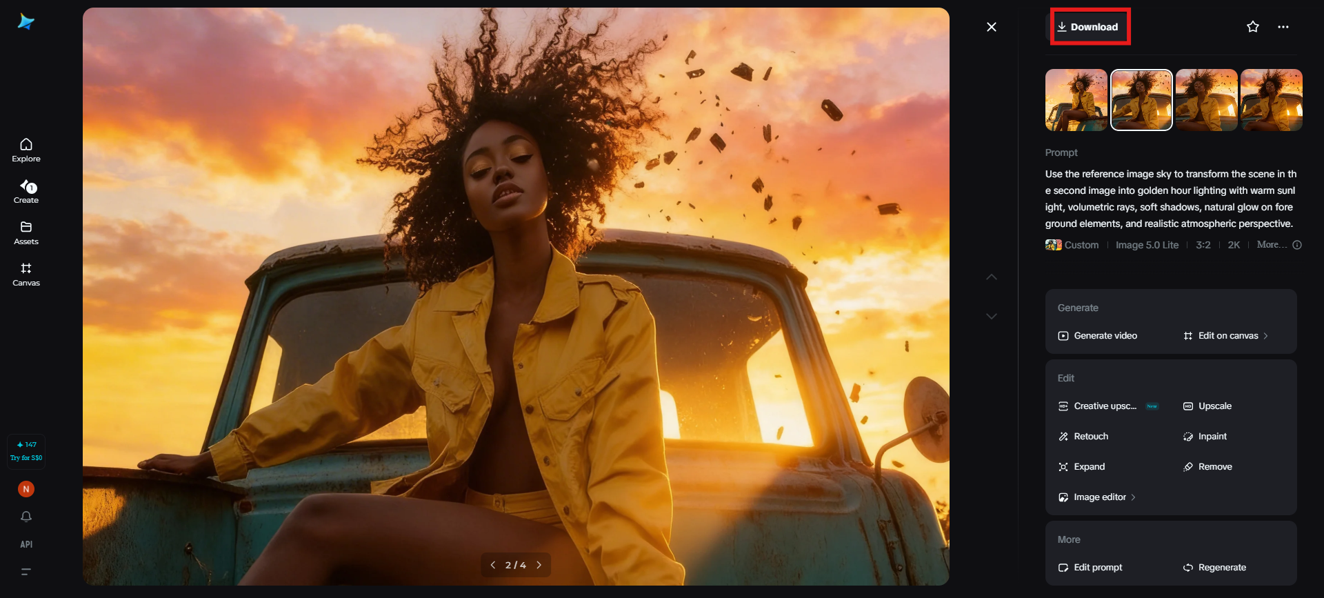 Scarica l'immagine finale