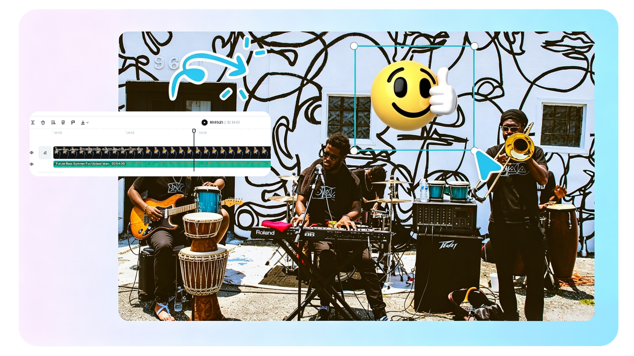 Línea de tiempo de edición de video fluida con arrastrar y soltar