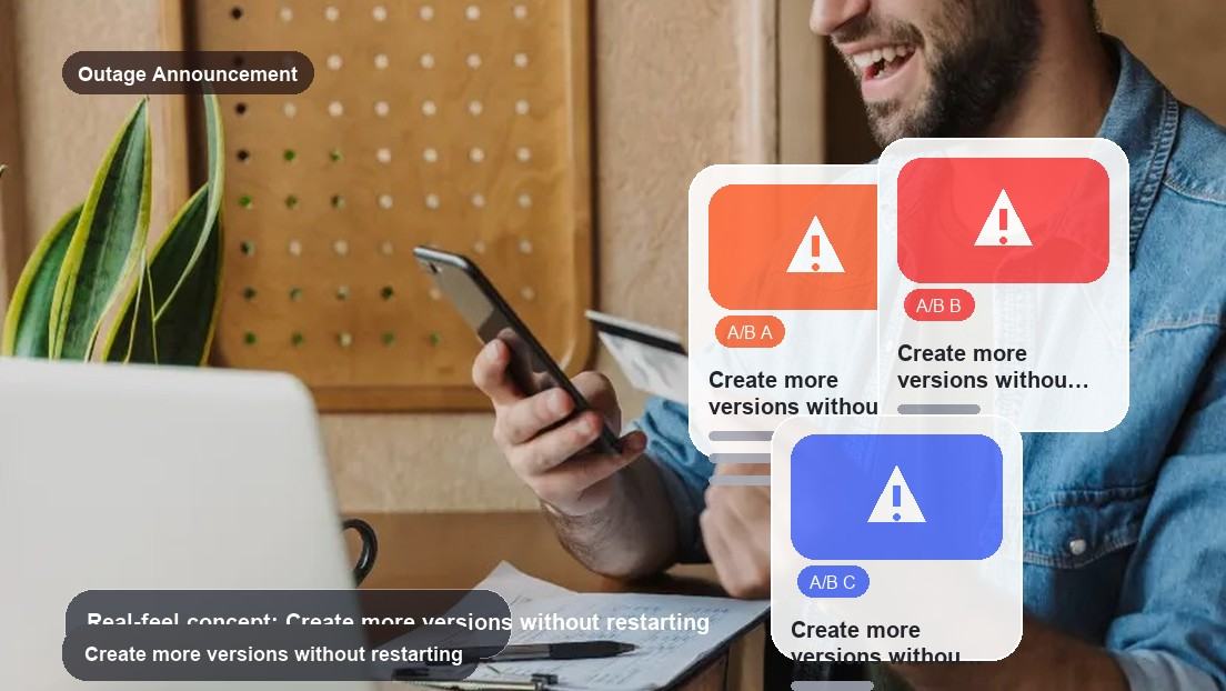 Outage Announcement Generator realistic image for create more versions without restarting