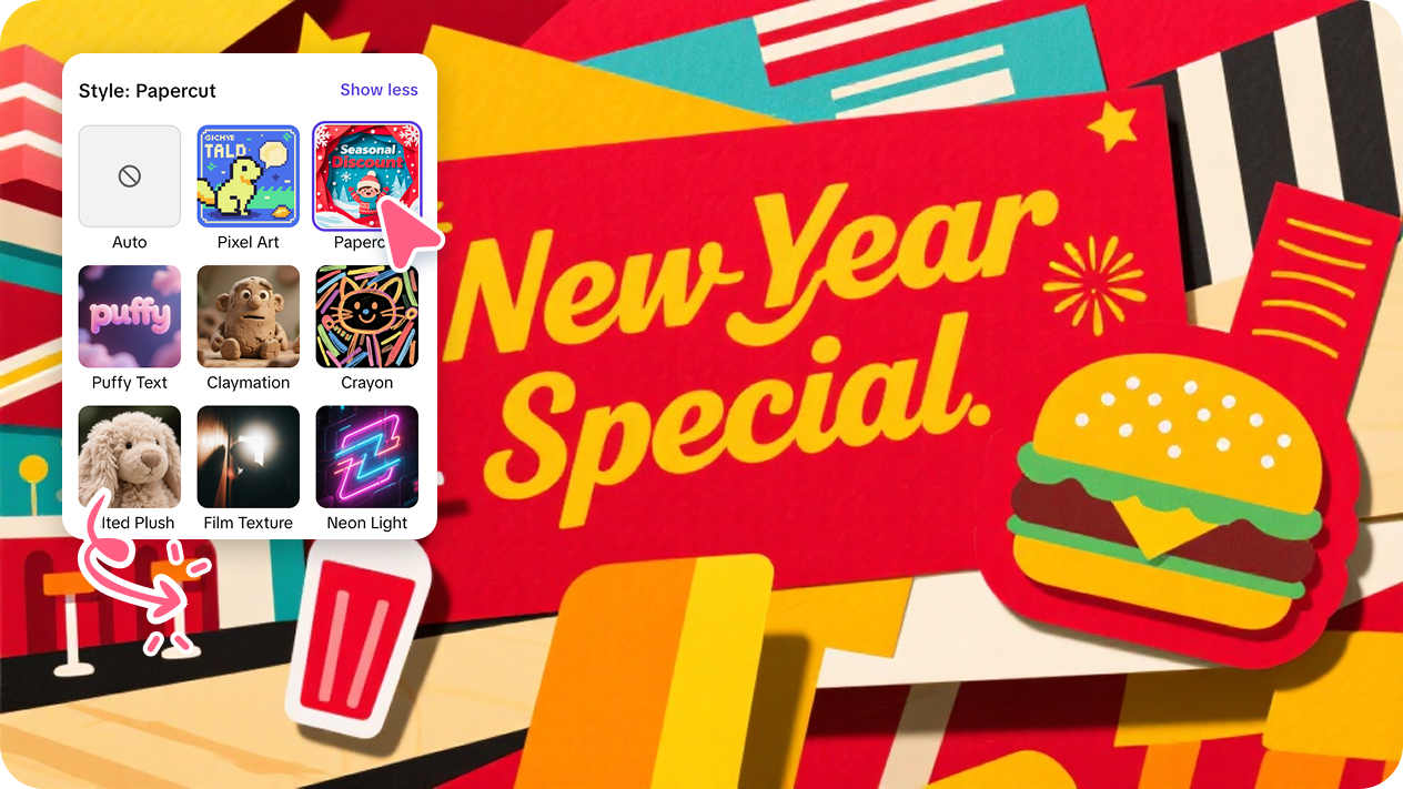 Desiging New Year card using AI