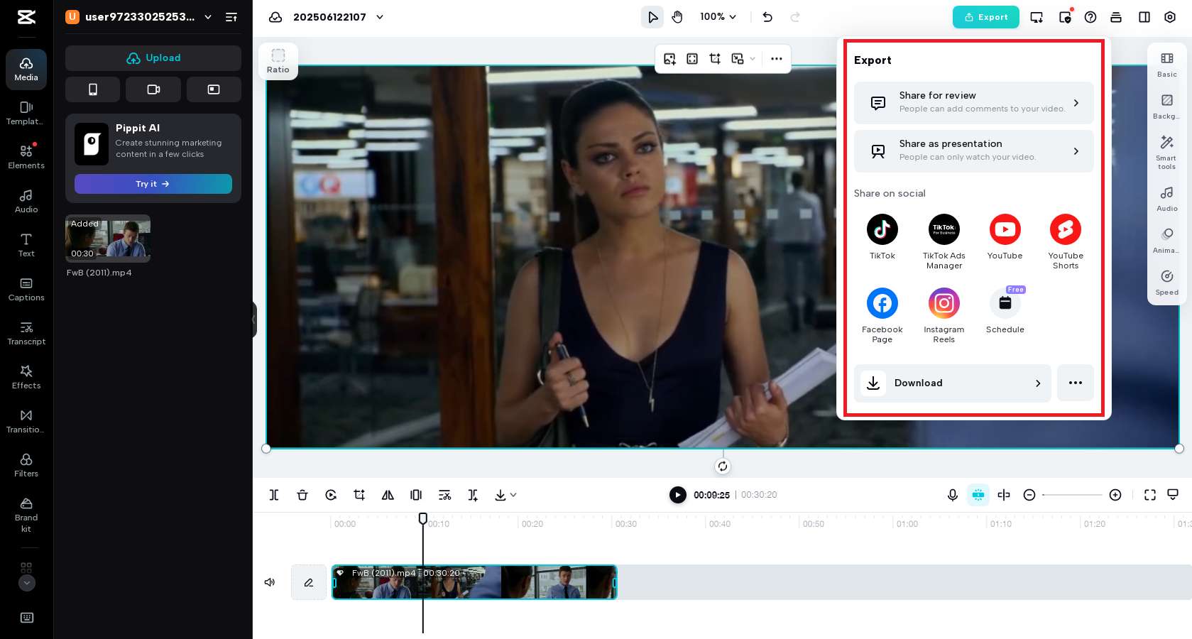 Finalize and export your media file