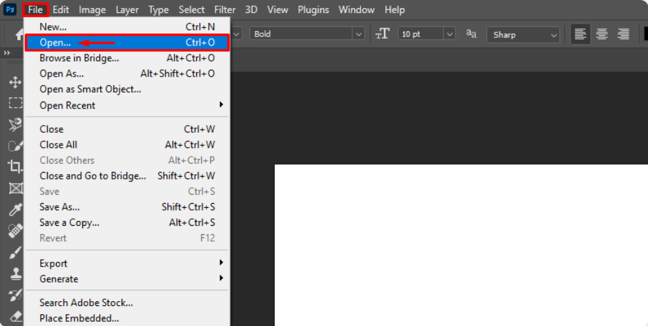 Preparing the image in Photoshop
