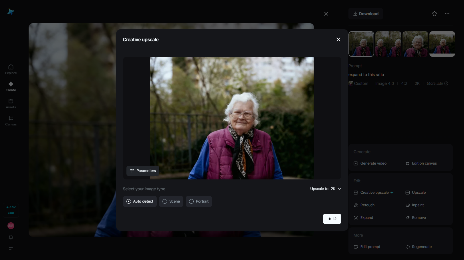 Mejora creativa de Dreamina