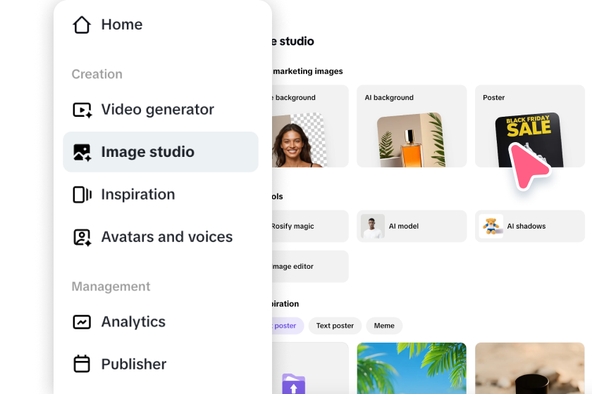 Select "Poster" from Image studio