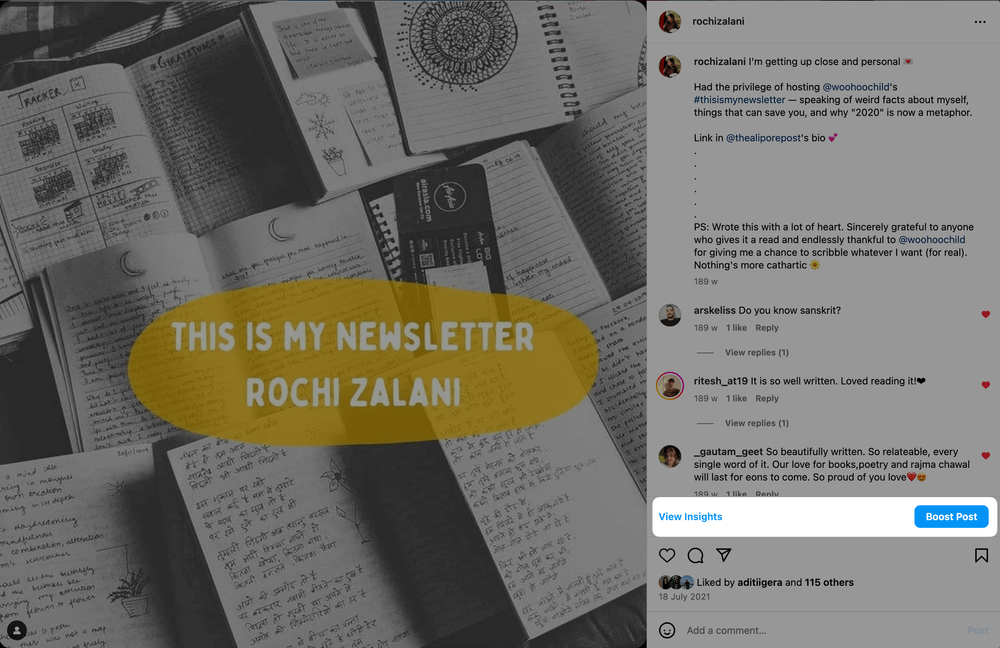 Image showing how to pick a post for boosting