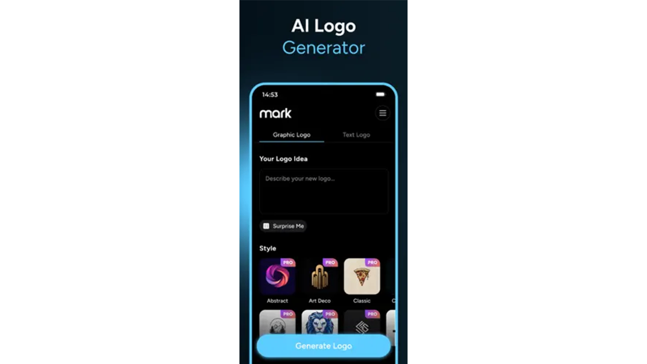 Mark – aplicación Generador de logotipos con IA