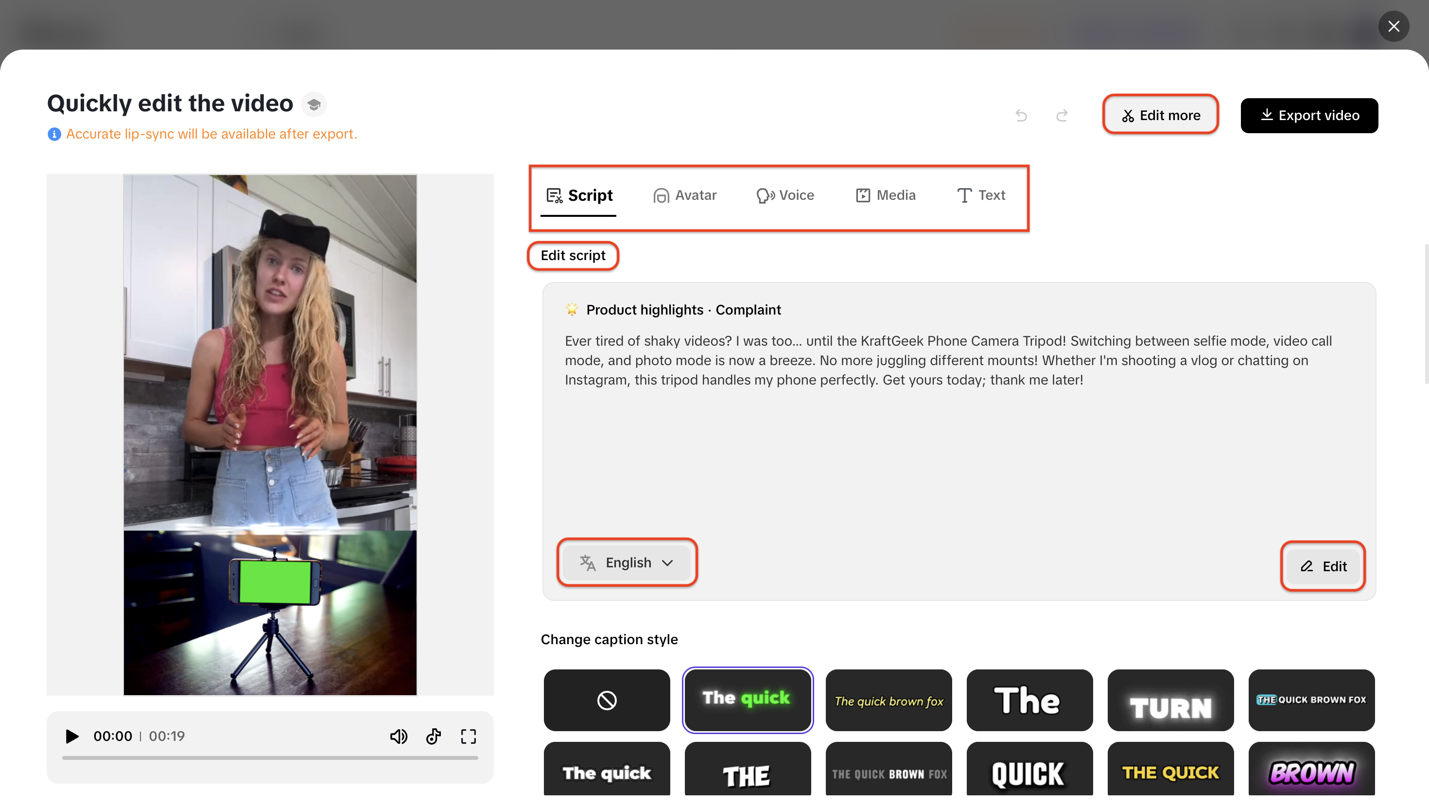 Quick edit your reel