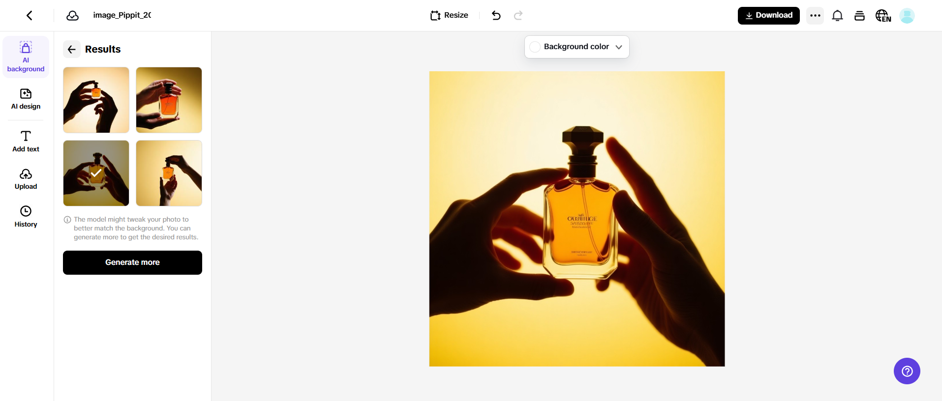 Create AI background instantly