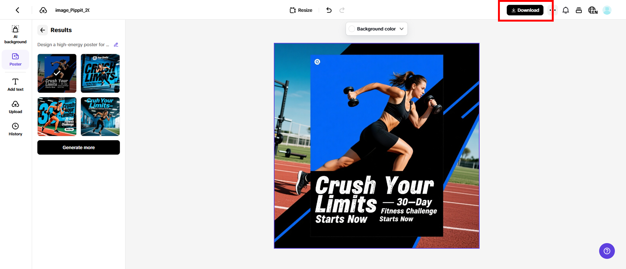 Export your poster