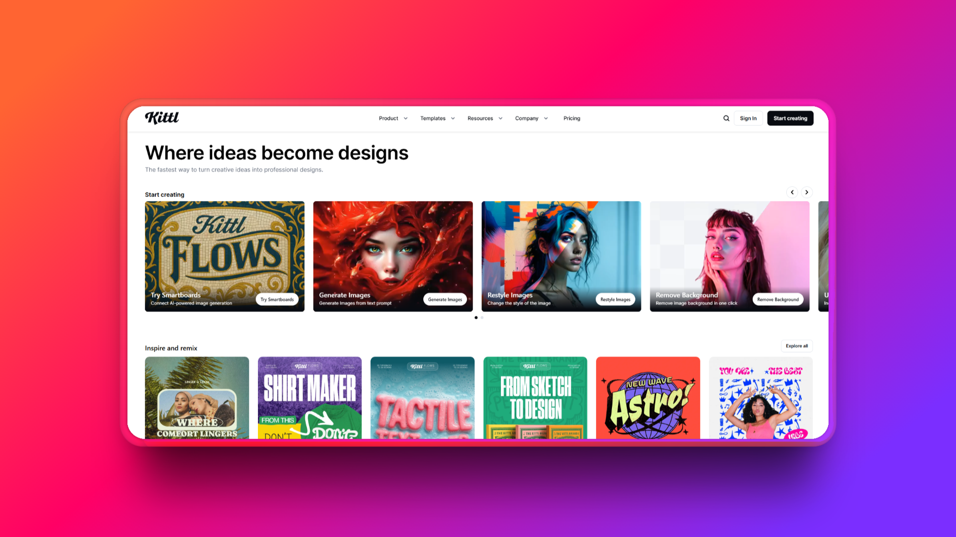 Kittl AI's official website