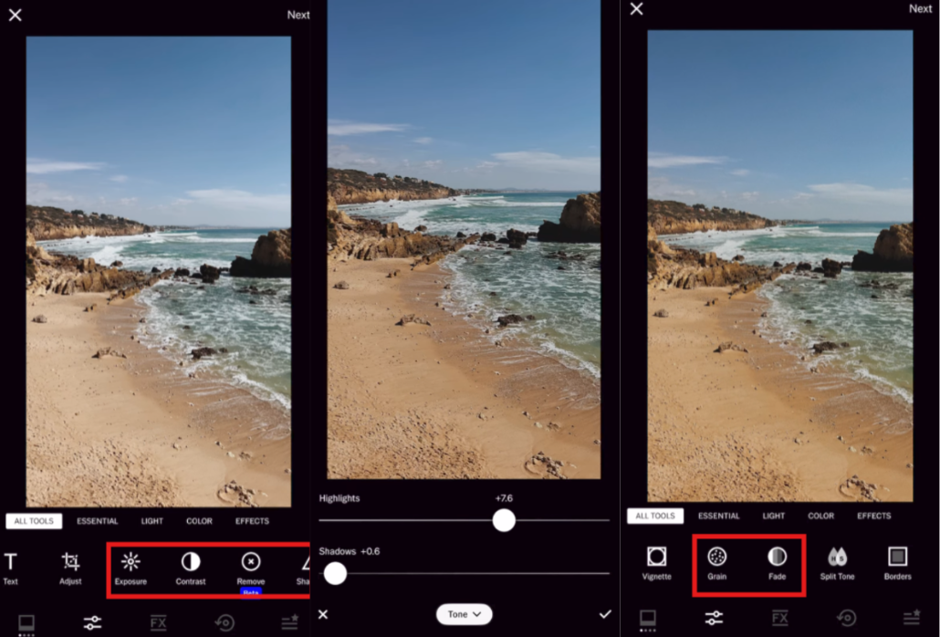 Make the photo look like a film in the VSCO app