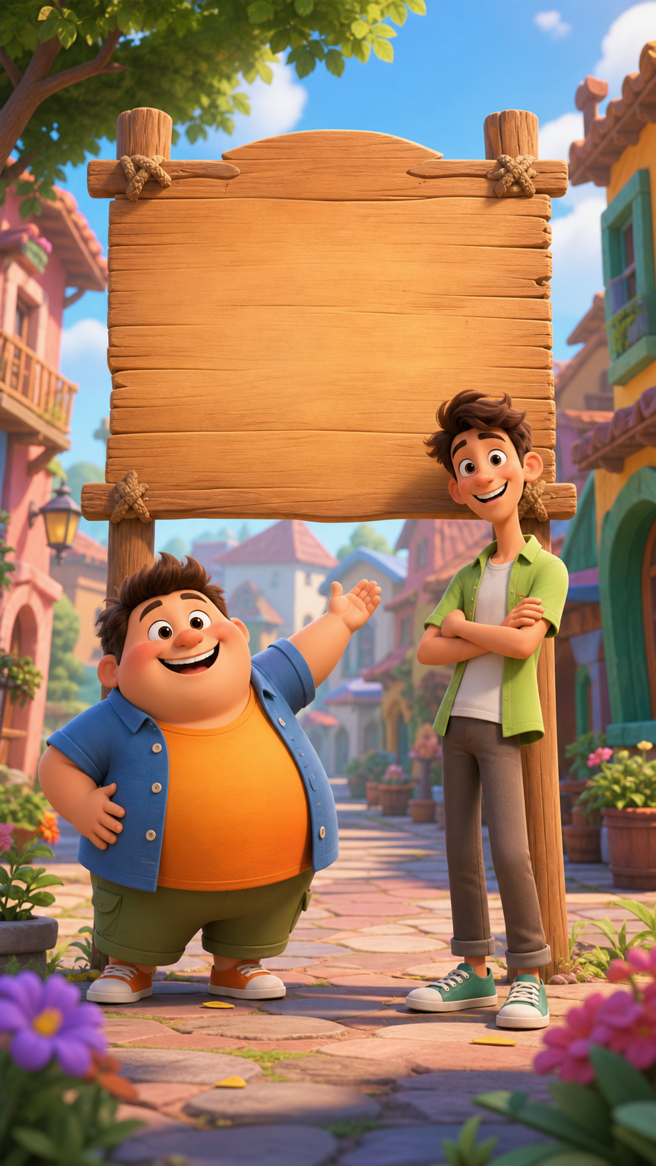Motu Patlu Name AI Video Prompt mobile hero