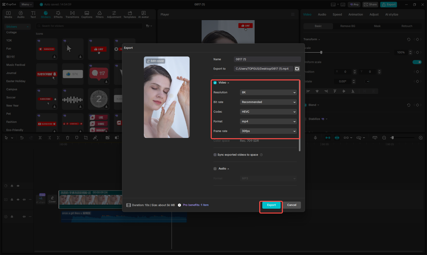 Exportera Facebook-annonsvideo
