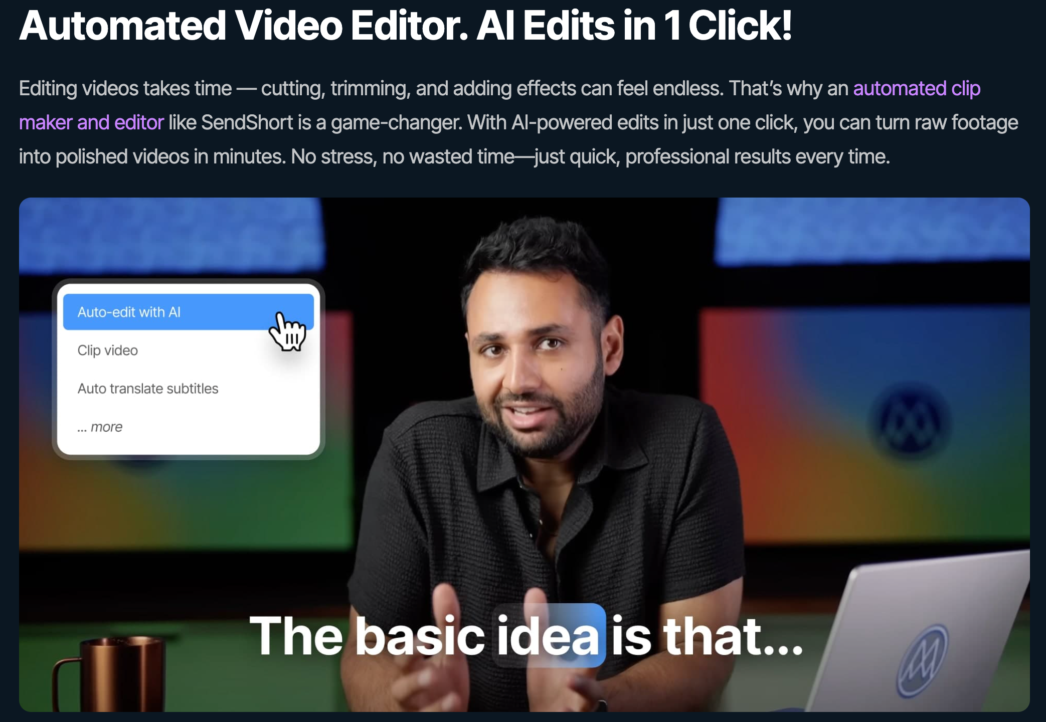 SendShort Auto Video Editor