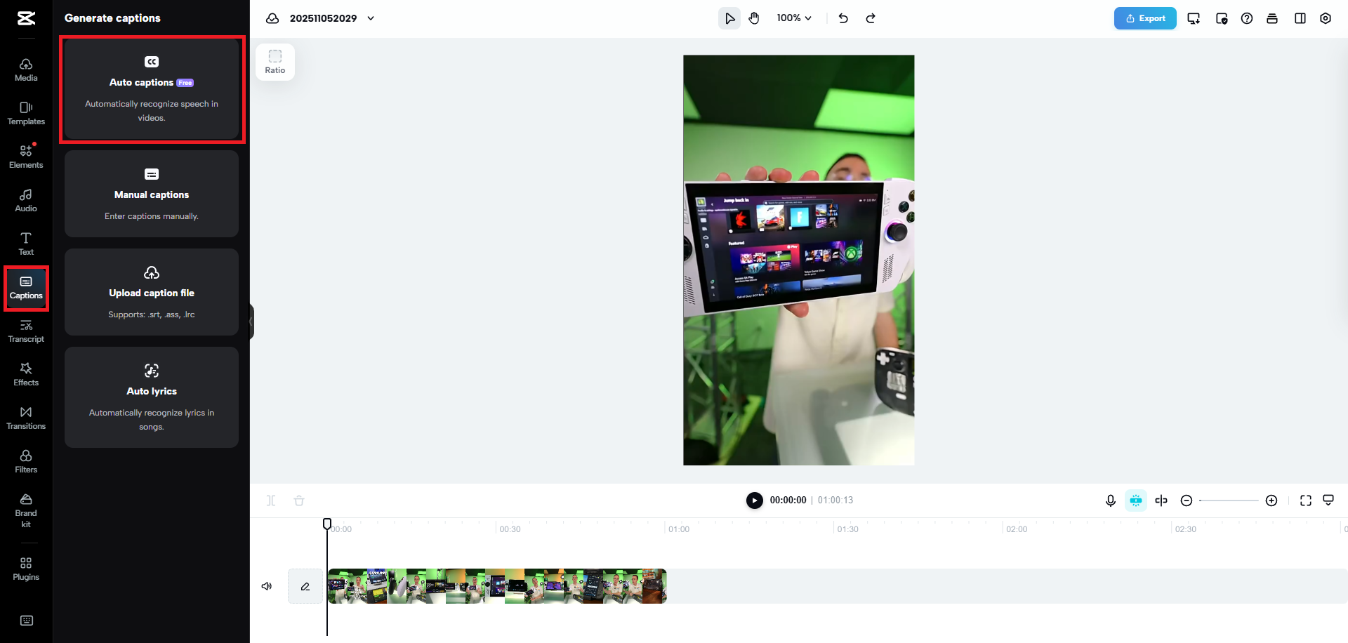 Generate closed captions