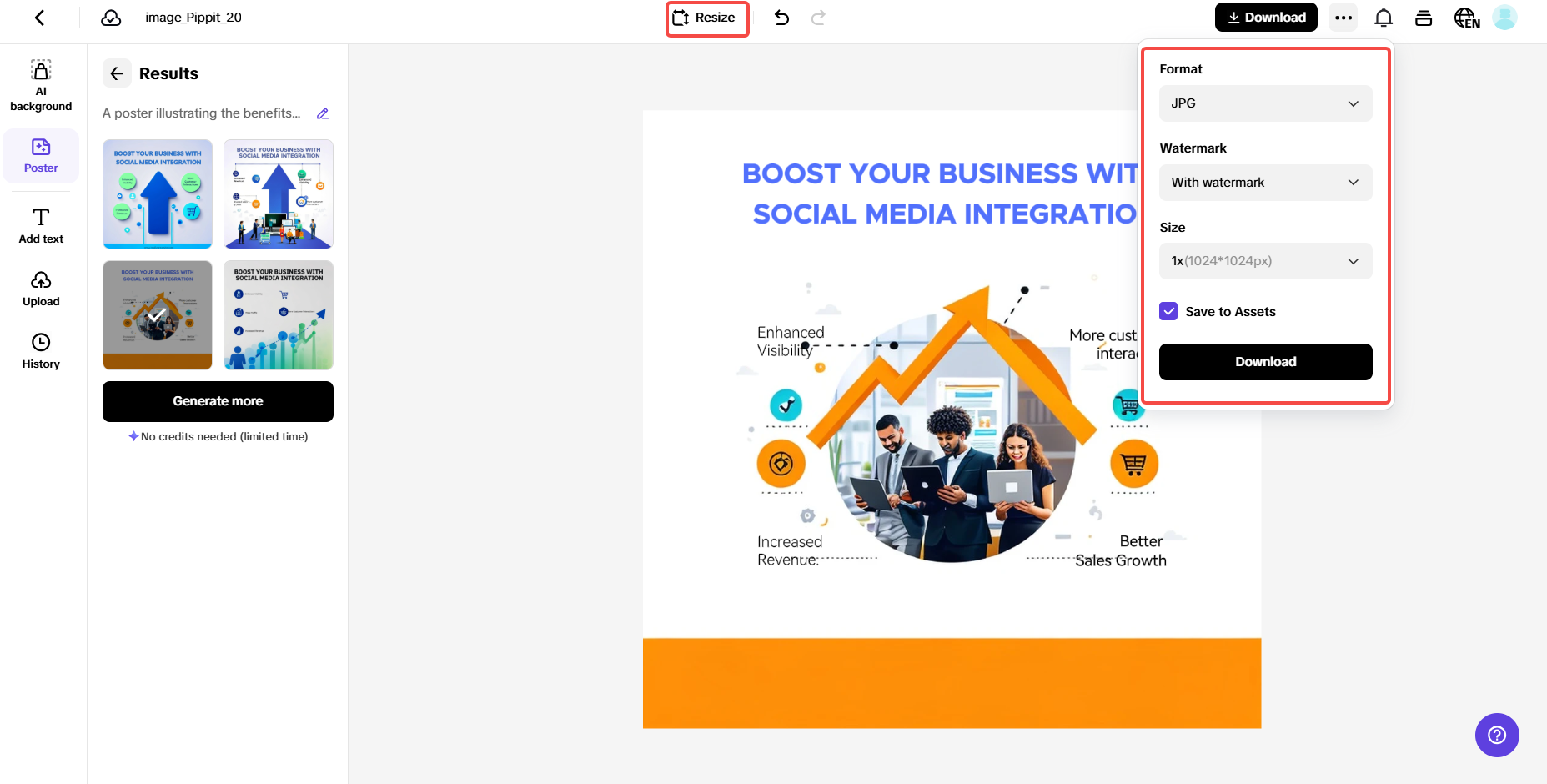 Edite e faça download