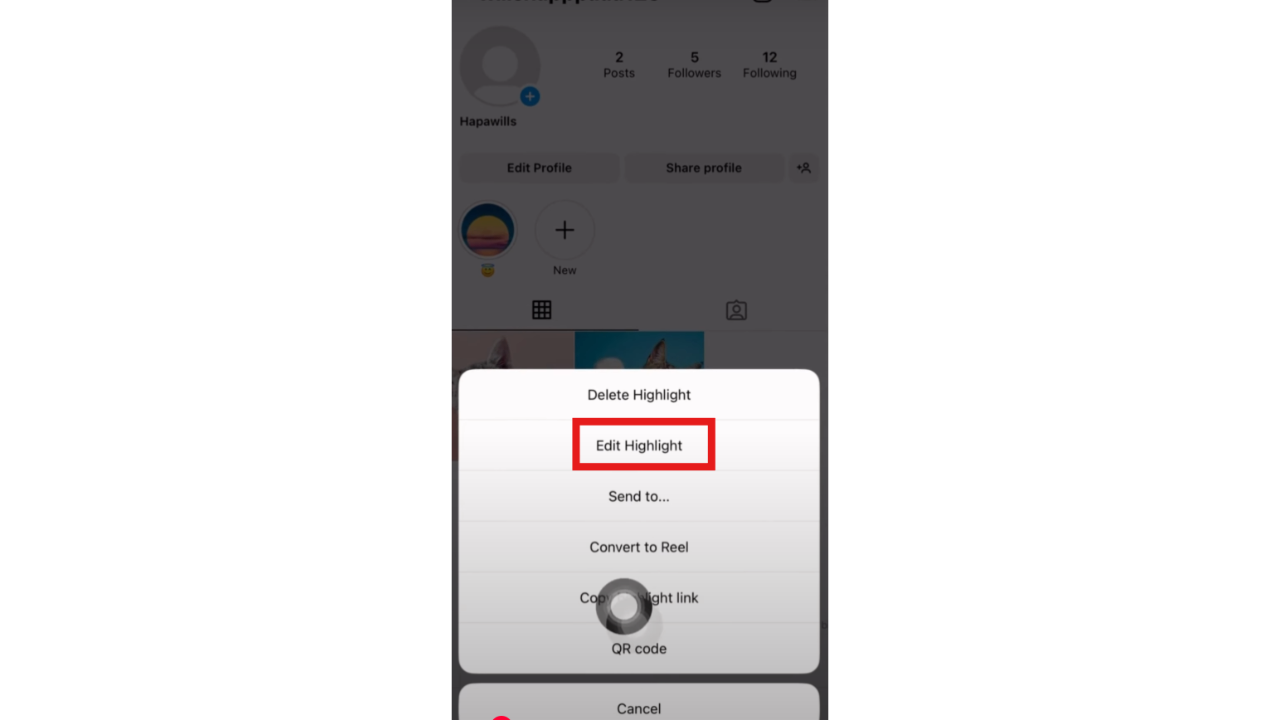 Choose the highlight and click on "Edit Highlight"