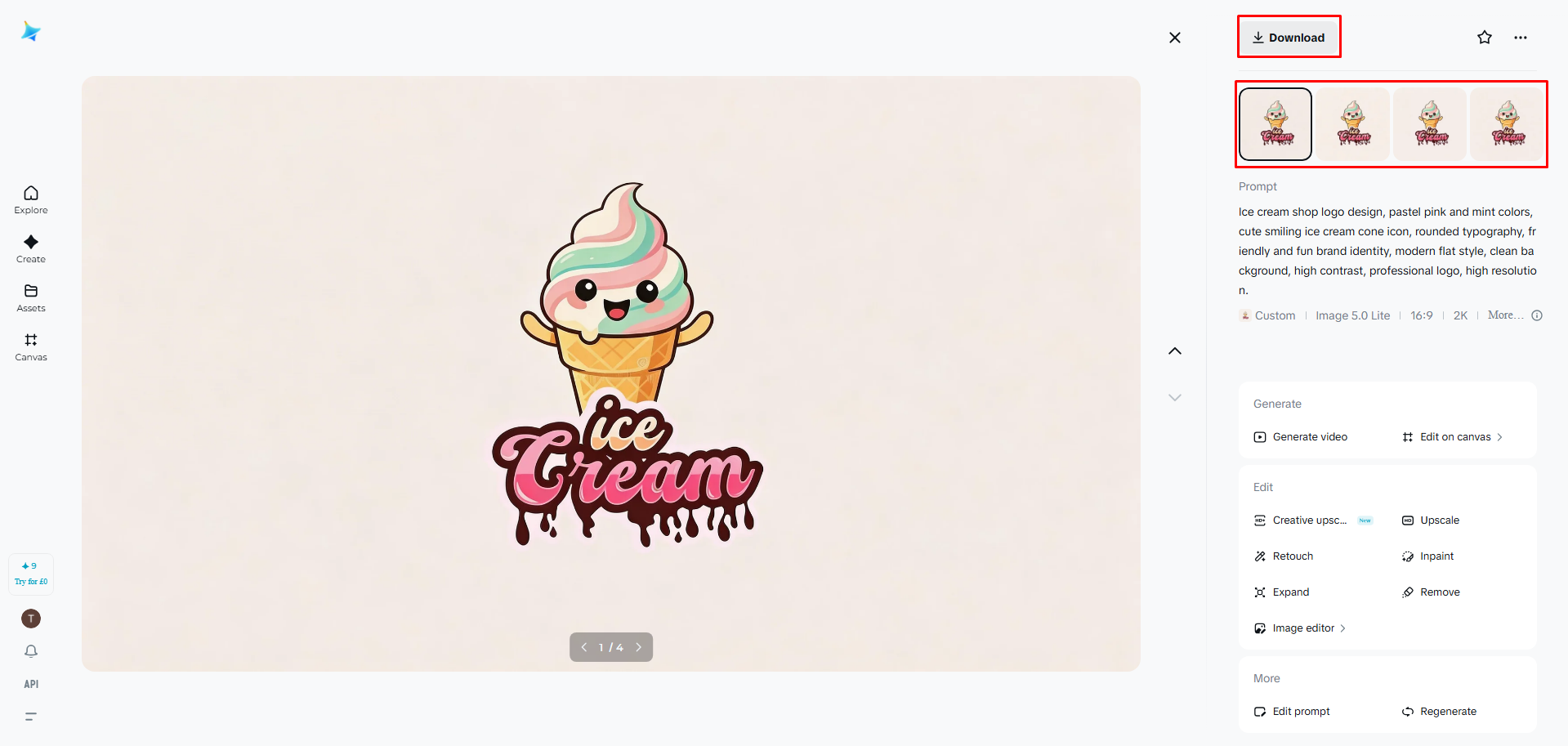 Descarga tu logo de helado