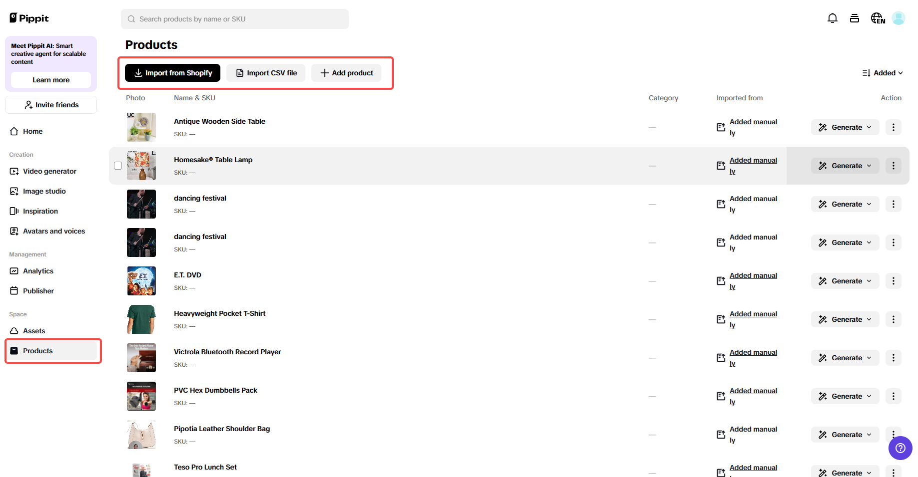 Pippit e-commerce marketplace integration