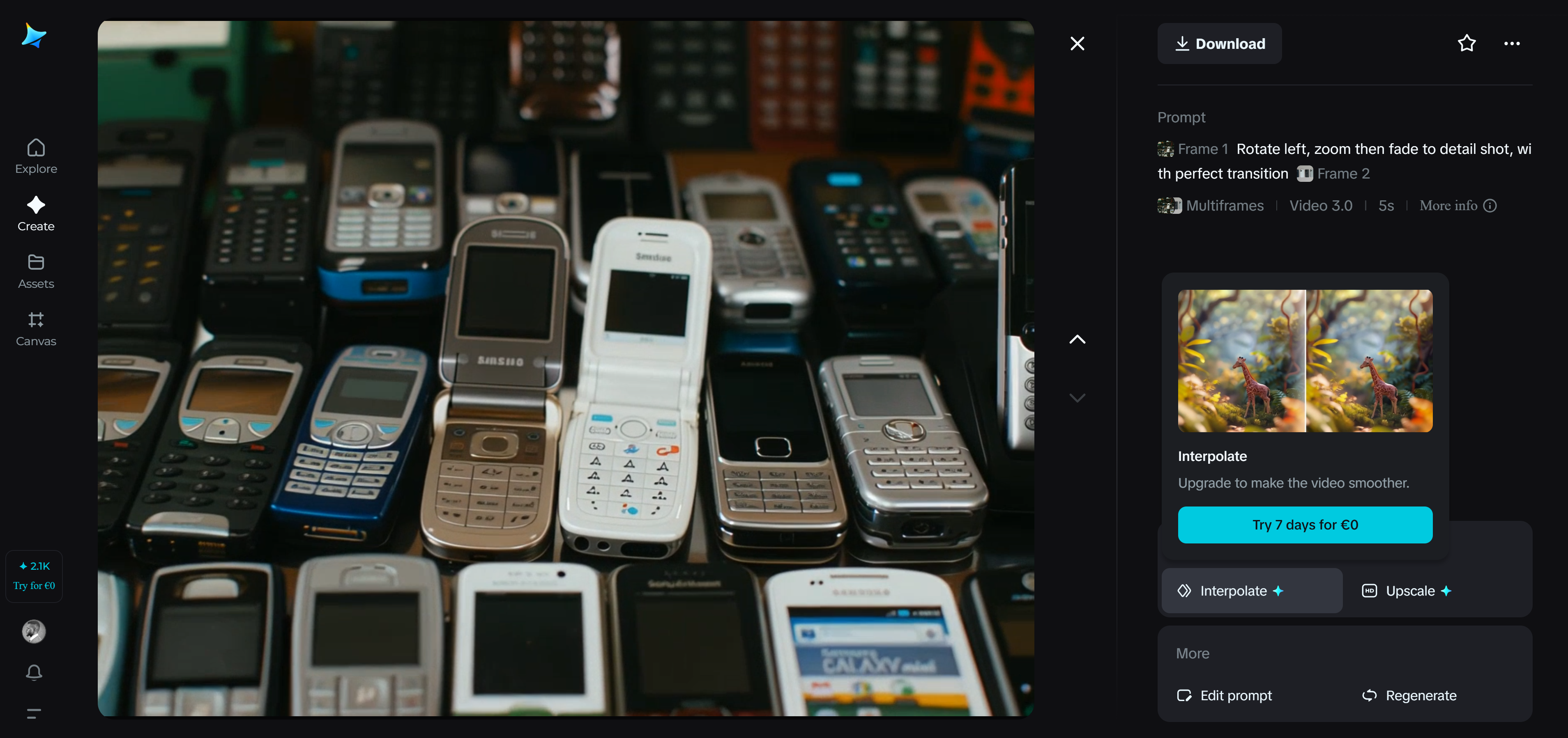 Dreamina frame interpolation