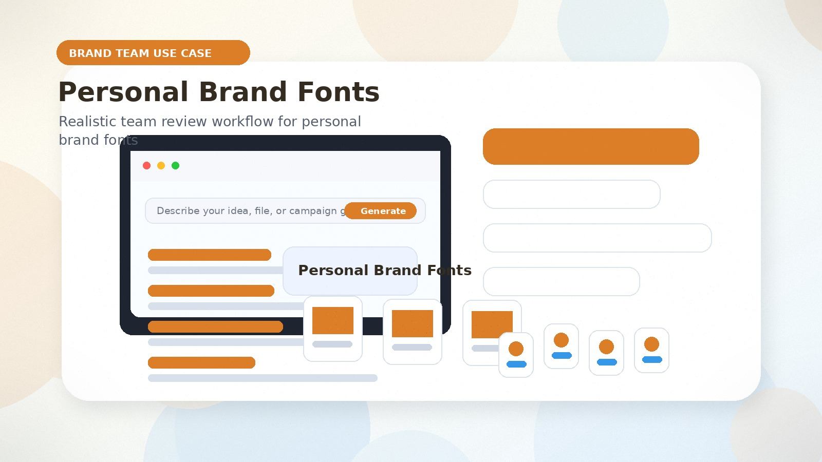 Personal Brand Fonts realistic brand team use case visual for personal brand fonts