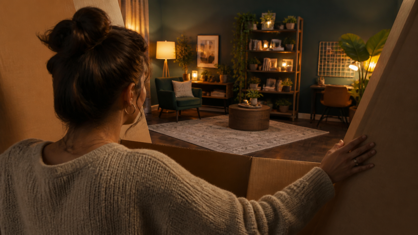 Box Room Transition Video com suporte visual 3