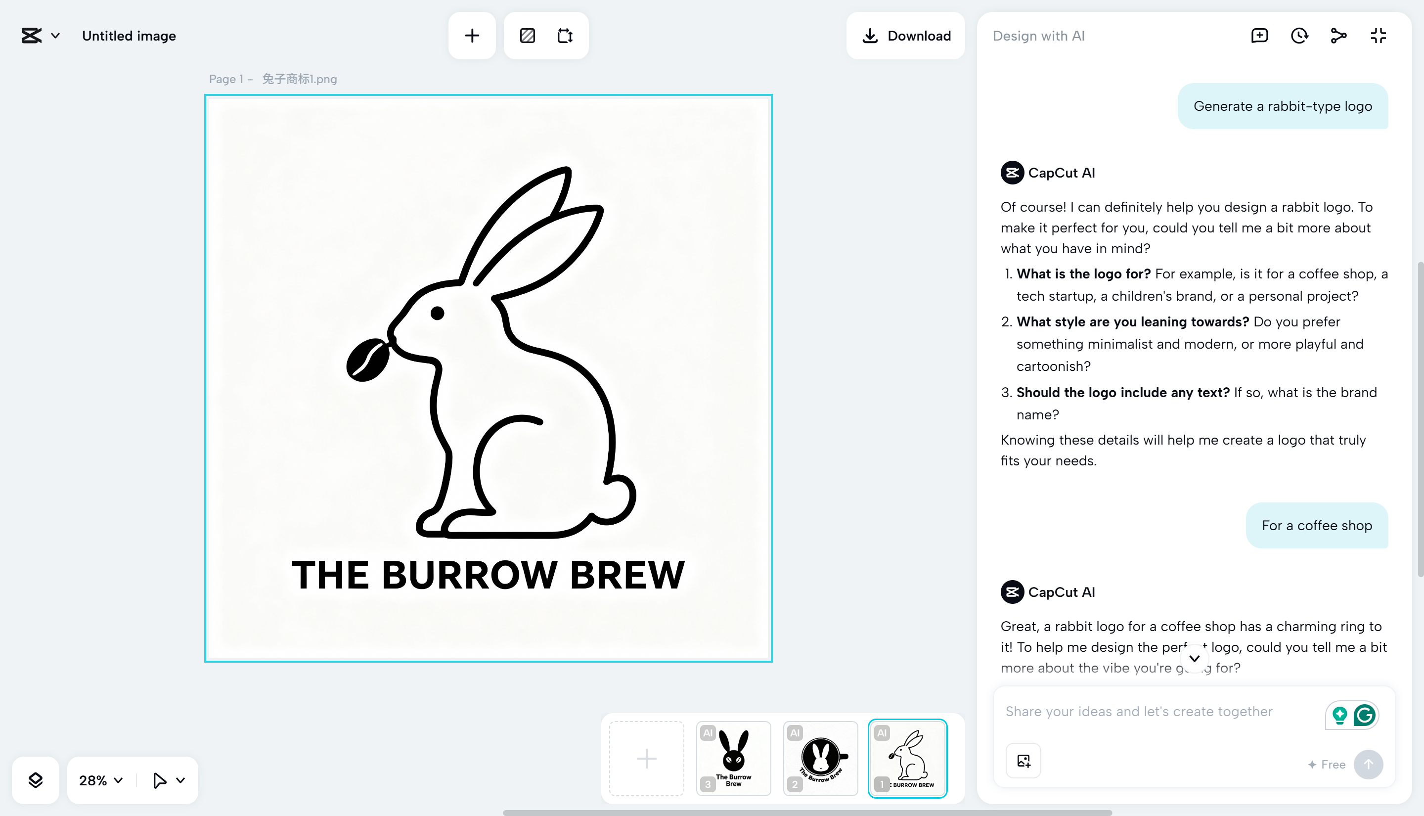 Interface do CapCut Web - um dos melhores softwares de design online