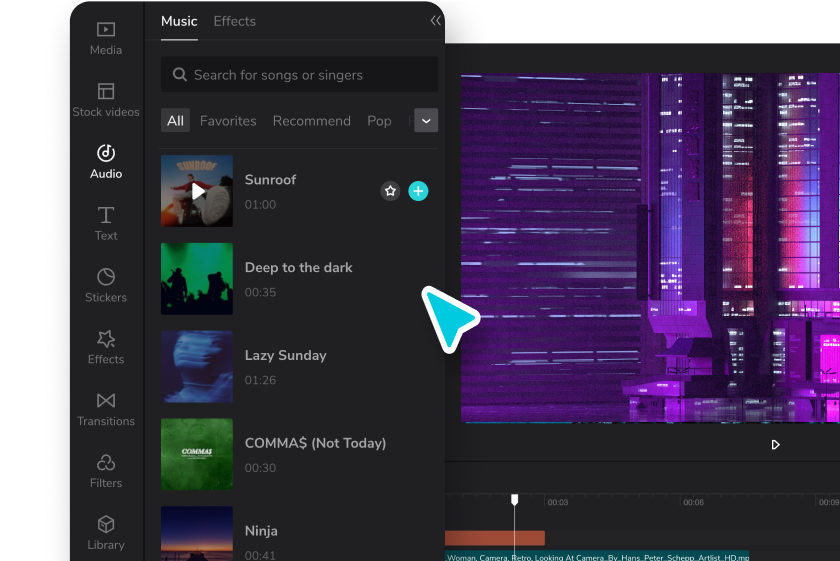 Müzik ekleyin ve çözünürlüğü ayarlayın