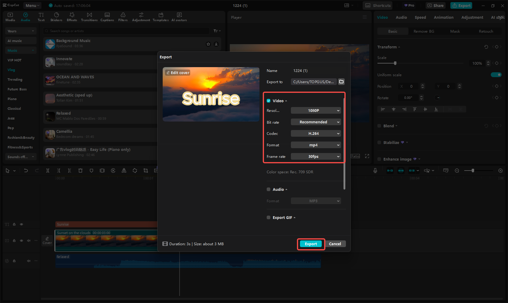ส่งออกและแชร์วิดีโอบน YouTube