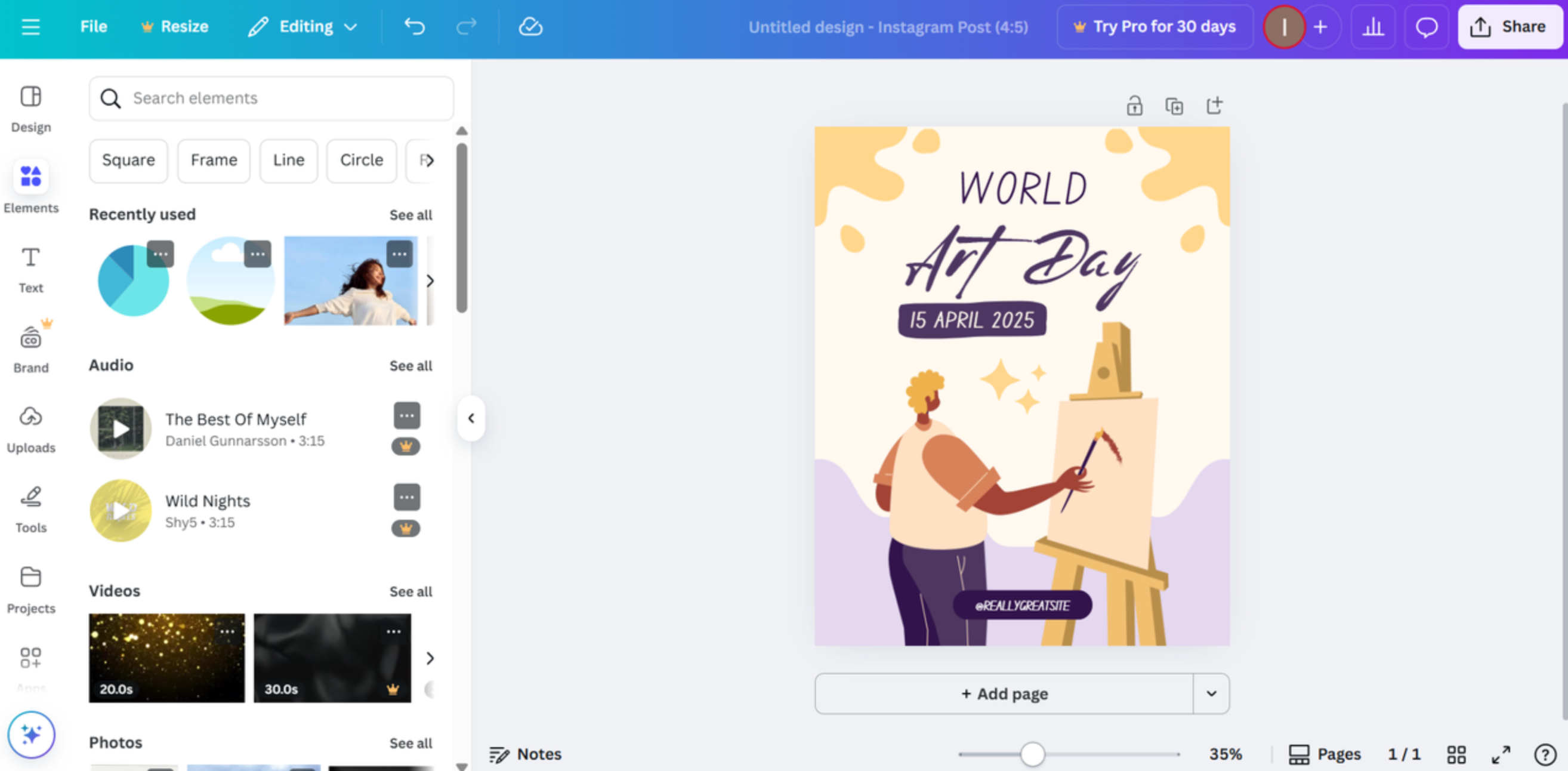 Canva - the best vector image generator