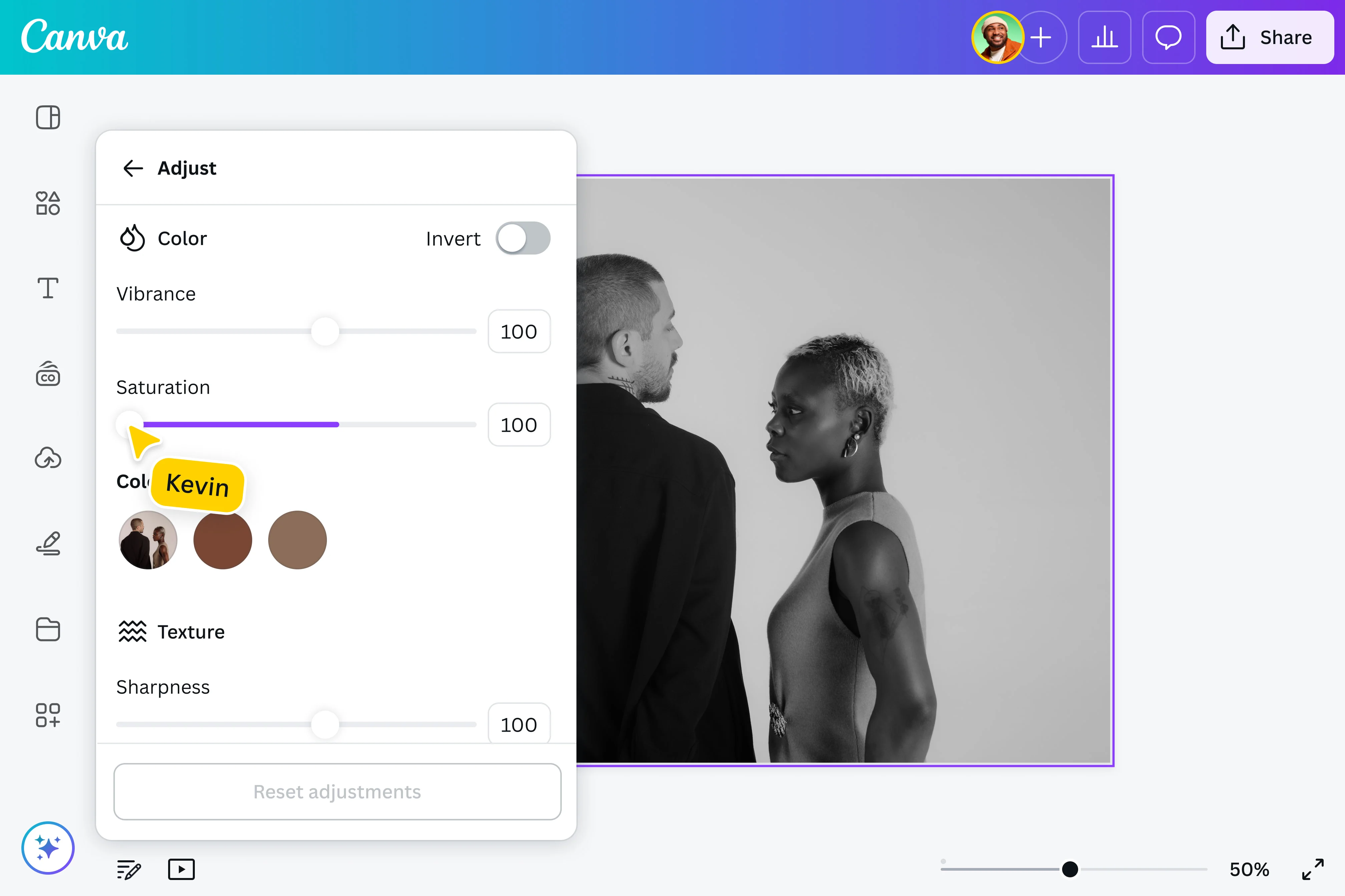 Interface of Canva - the perfect free Windows photo editor