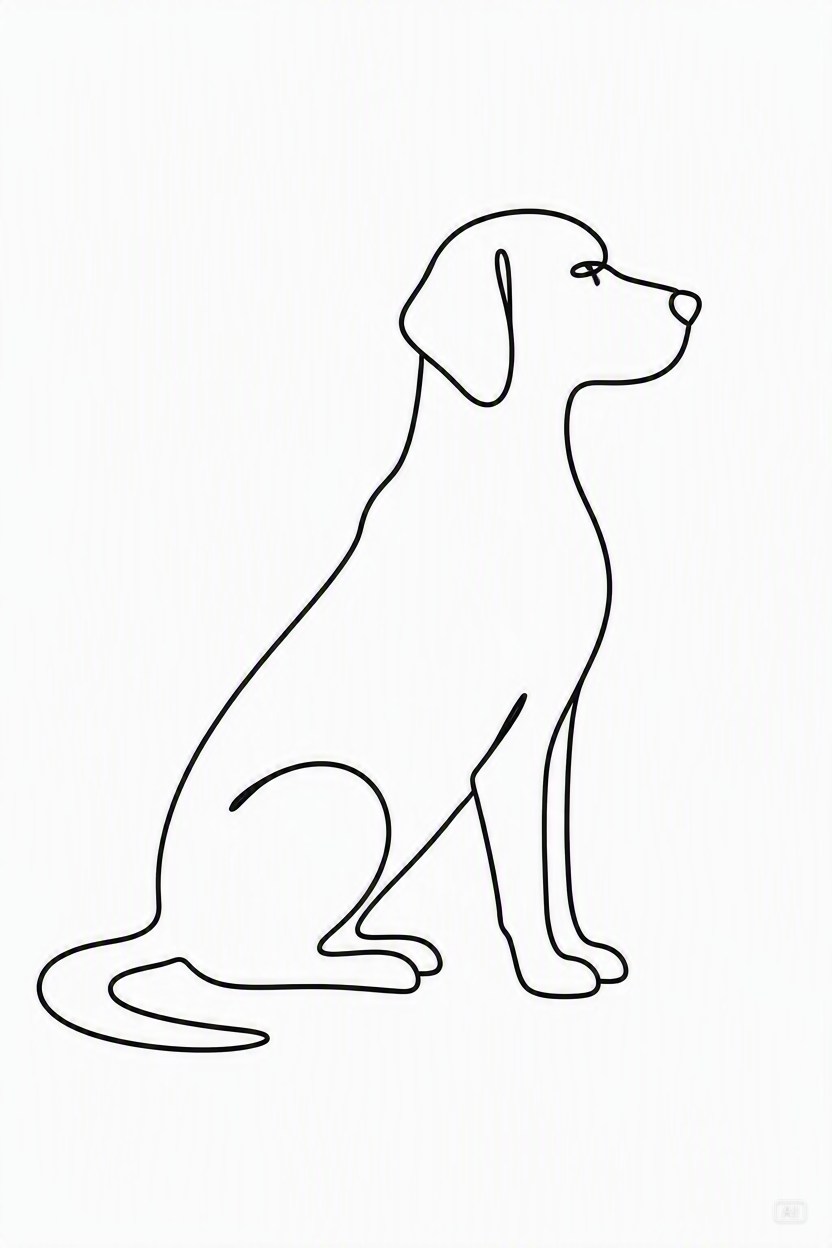 Dog poster line art image generated by Pippit