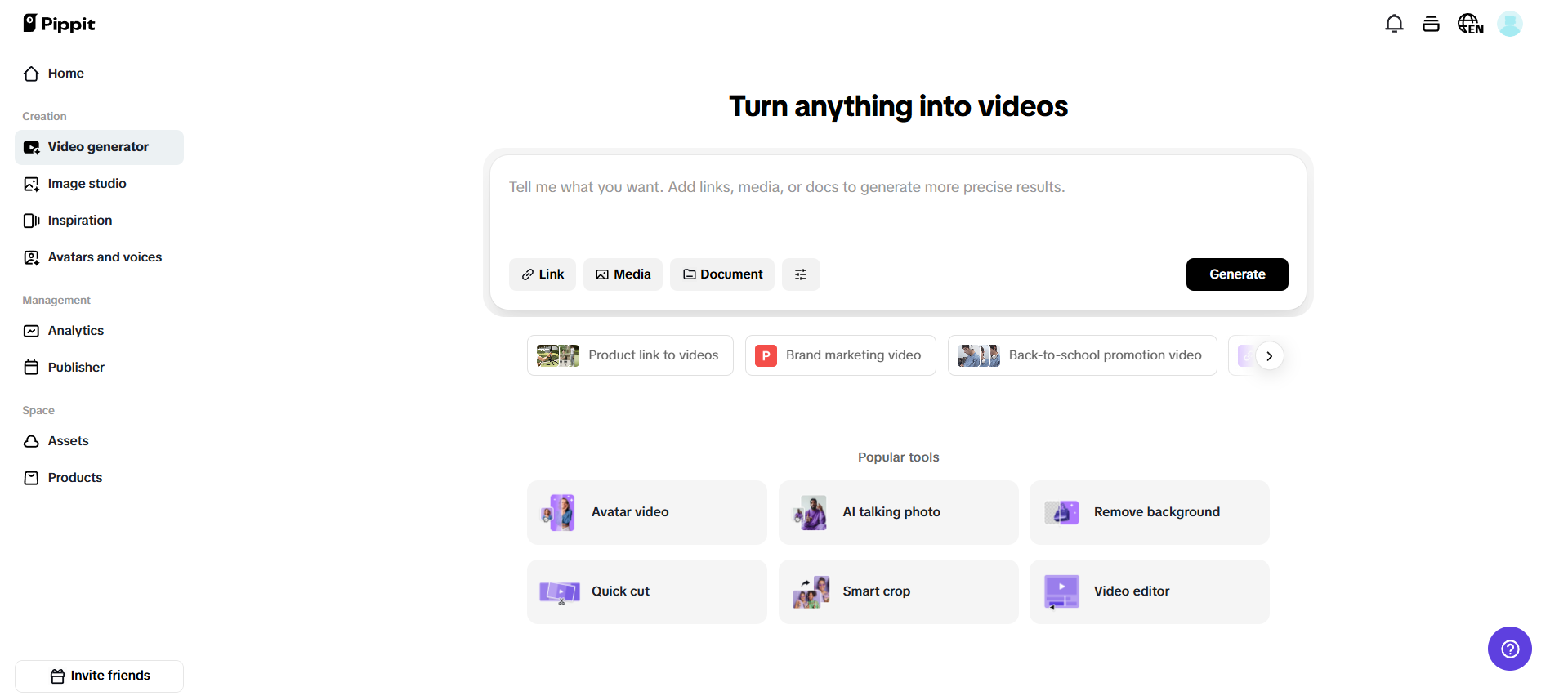 AI-powered video generation