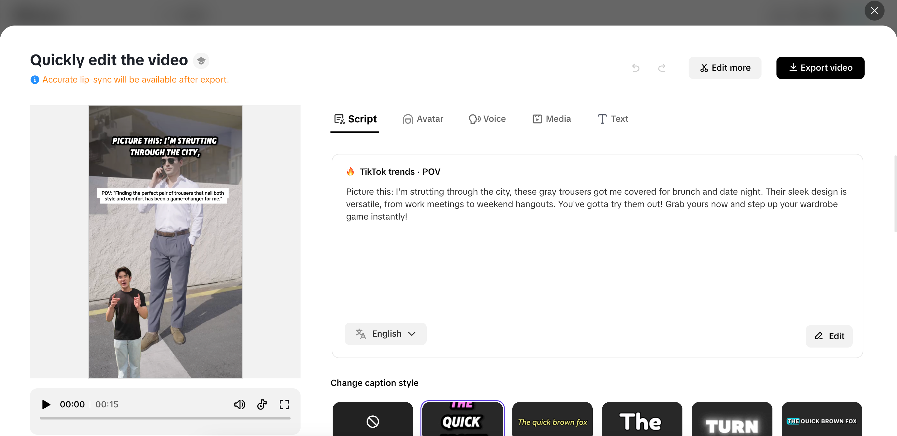 Adjust the content of your video