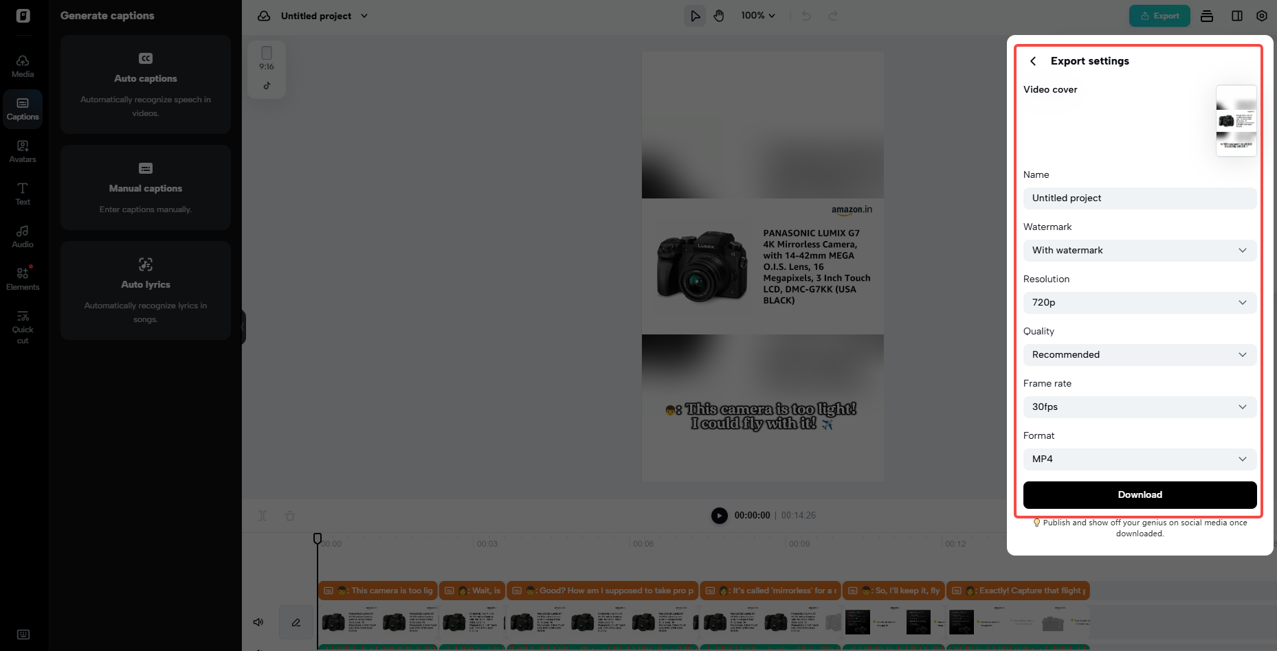 Videonuzu dışa aktarın
