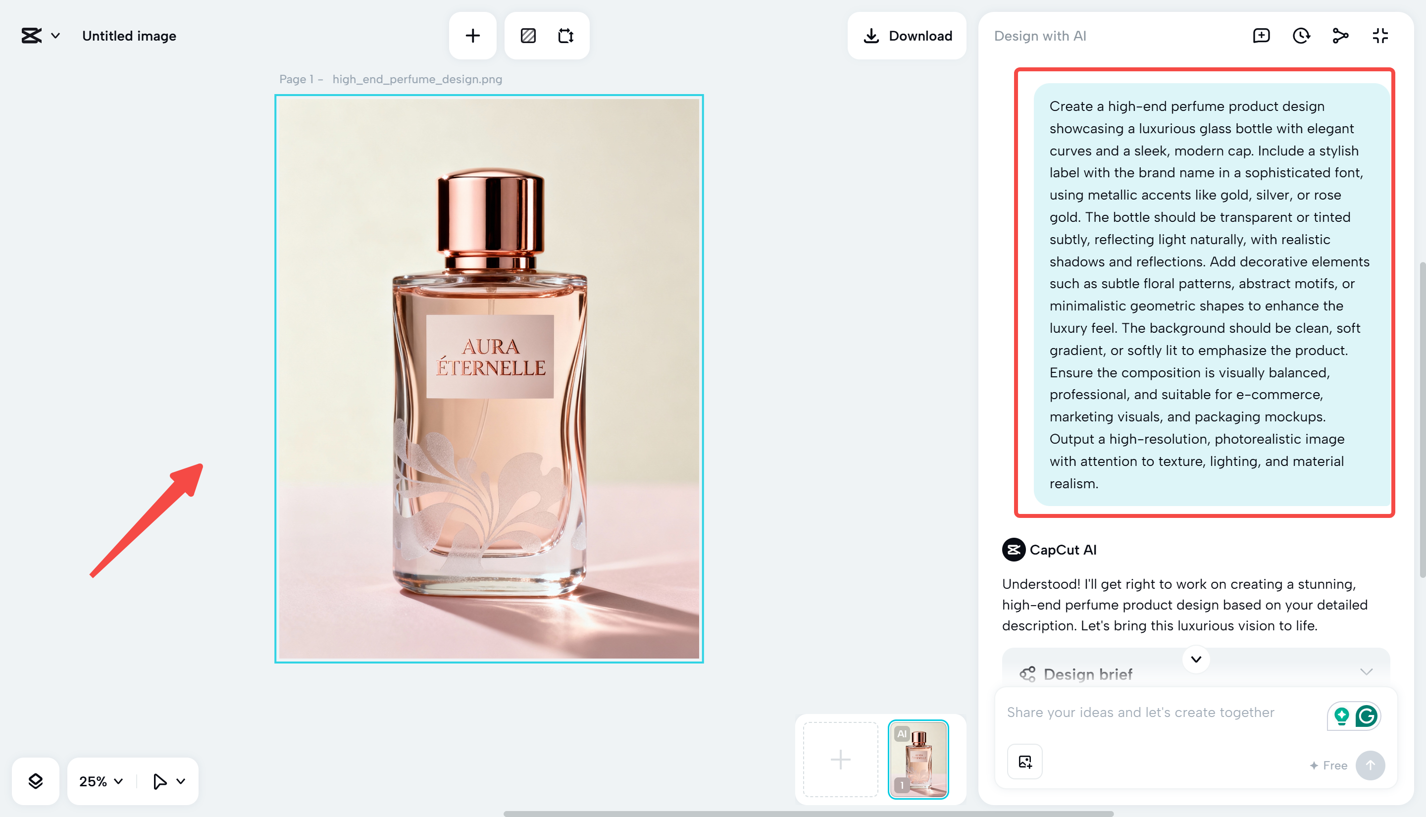 Carregando uma imagem no CapCut Web