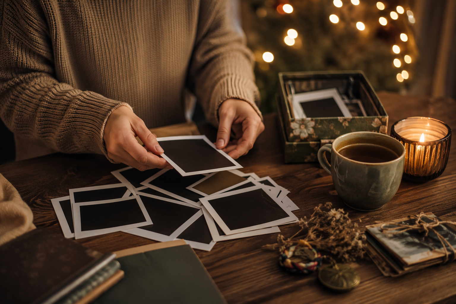 Dreamina entre en 2026 avec vos souvenirs IA prompt exemple 1 : Warm Memory Table