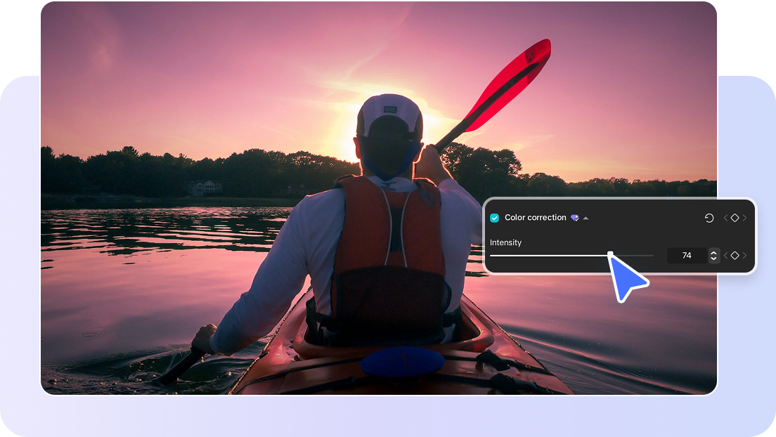 CapCut's AI color correction for smooth vignette effects