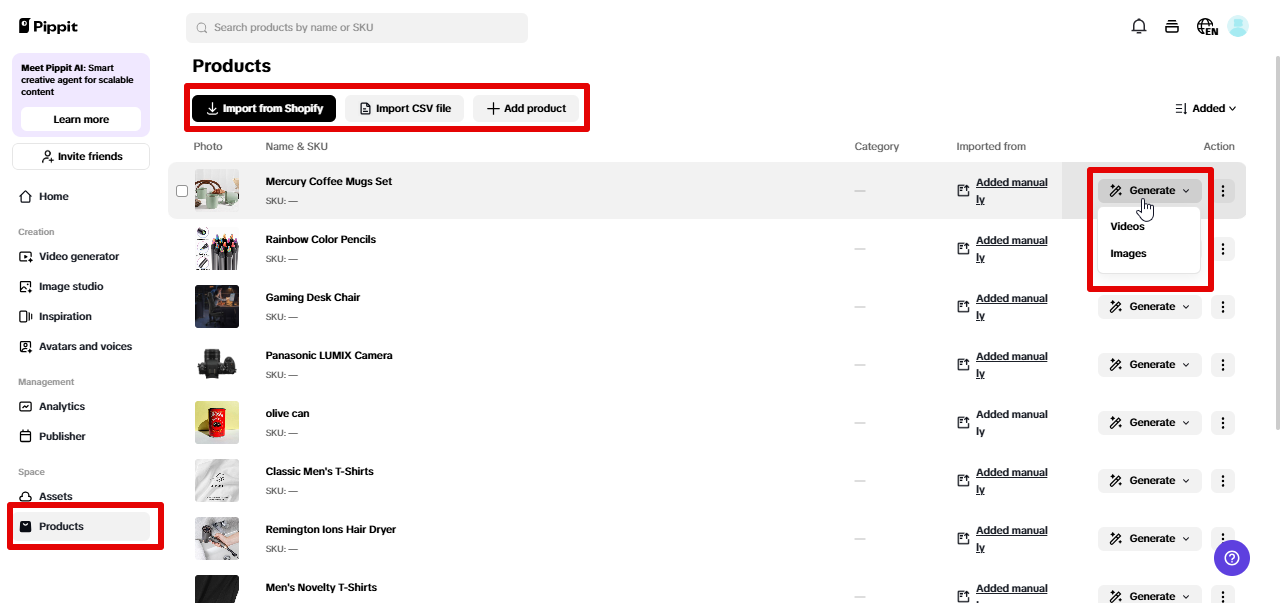 Pippit e-commerce integration