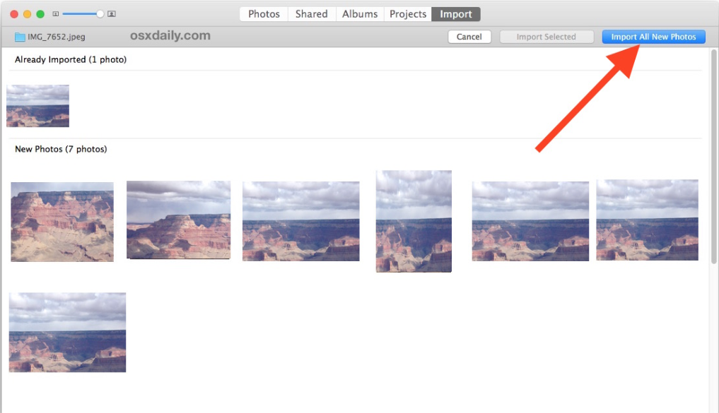 Import the photo