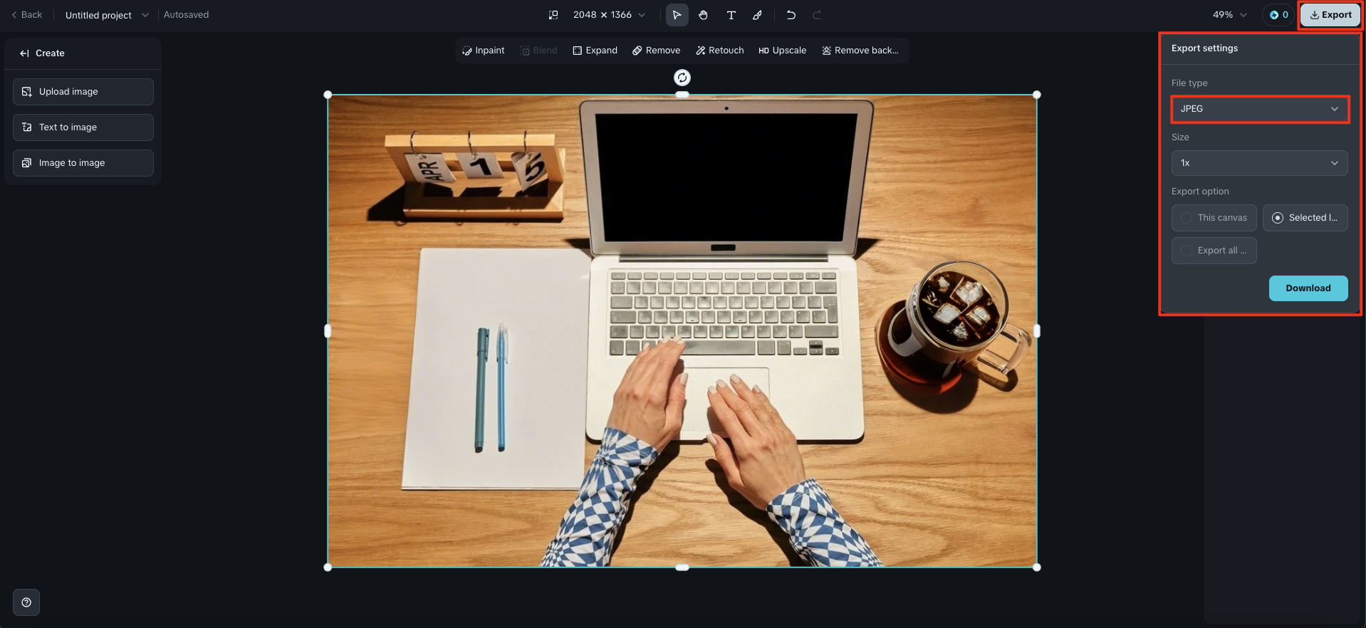 Convert and download