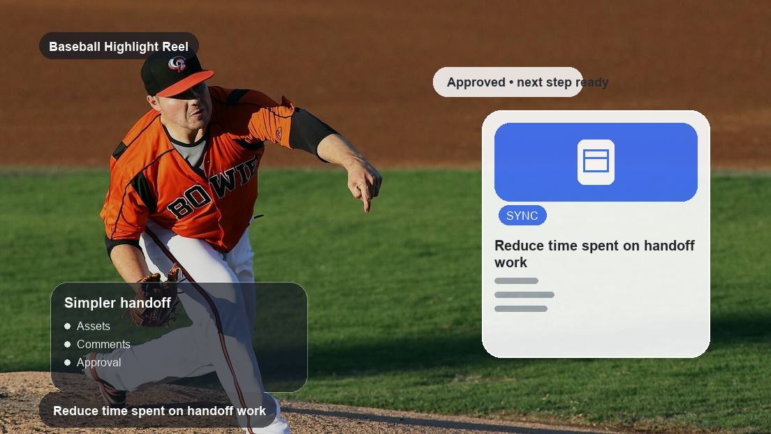 Baseball Highlight Reel Maker realistic image for reduce time spent on handoff work