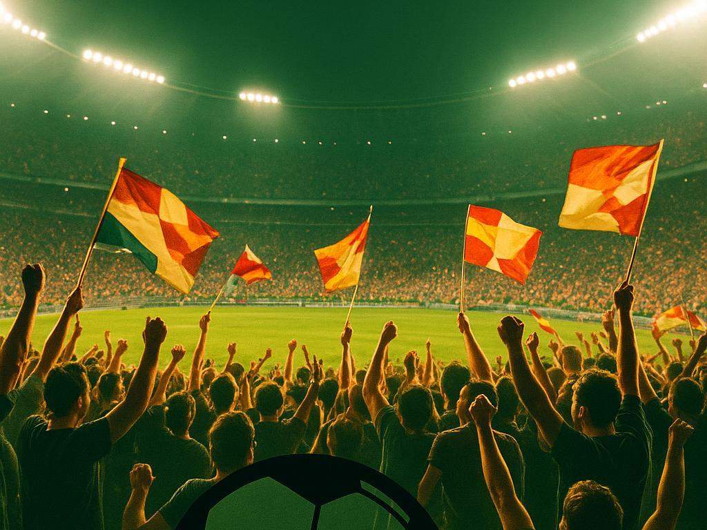 Capa vertical 9:16 com torcida e elementos genéricos de futebol, sem marcas oficiais